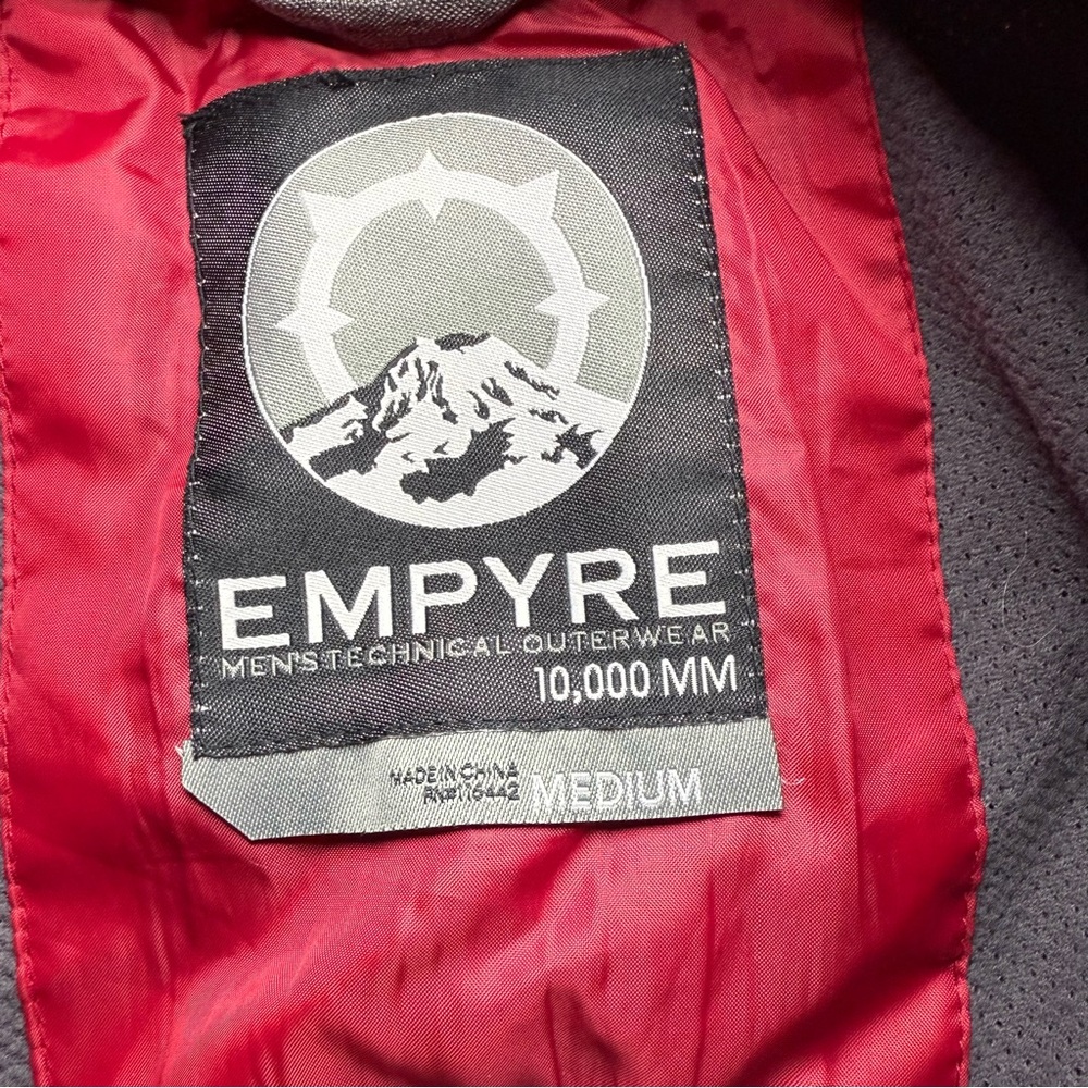 Empyre Men’s Medium Snowboard Ski Pants Red and Gray Lined 10K Waterproof - Picture 2 of 12
